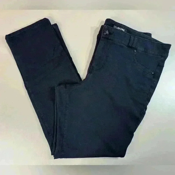 Lane Bryant Black Jegging Zip Front Ankle Pants Stretch Straight Leg Women’s 18 - Picture 1 of 13